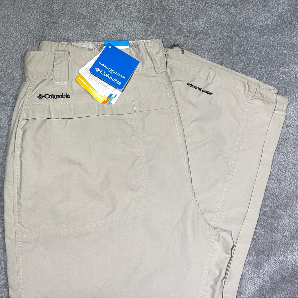 Columbia Men’s Insect Blocker Omni-Shade Pants Khaki Outdoor Hiking 38x34 NWT